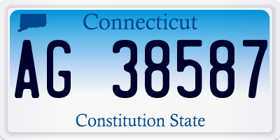 CT license plate AG38587