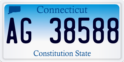 CT license plate AG38588