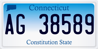 CT license plate AG38589