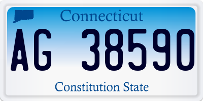 CT license plate AG38590