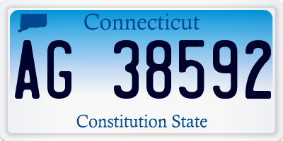 CT license plate AG38592