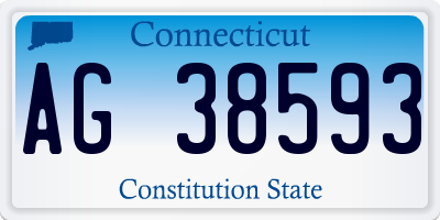 CT license plate AG38593