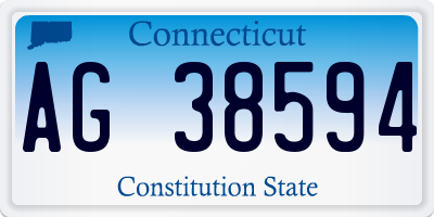 CT license plate AG38594