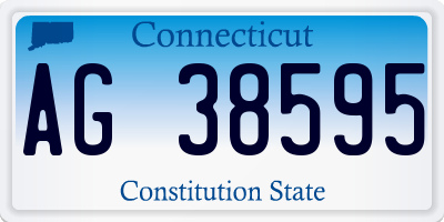 CT license plate AG38595