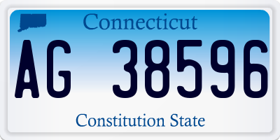 CT license plate AG38596