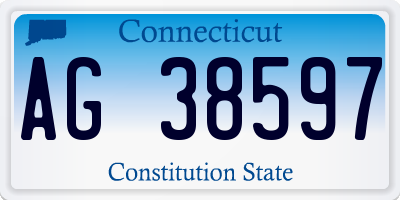 CT license plate AG38597