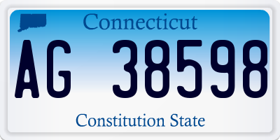 CT license plate AG38598