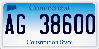 CT license plate AG38600