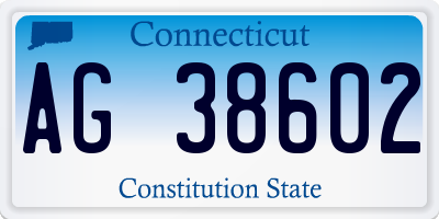 CT license plate AG38602