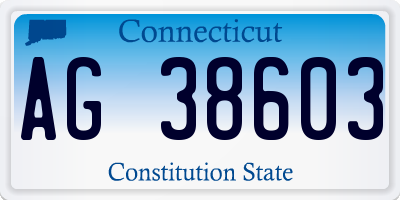 CT license plate AG38603