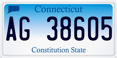 CT license plate AG38605