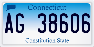 CT license plate AG38606