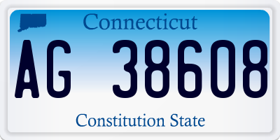 CT license plate AG38608