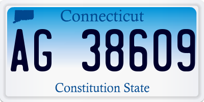 CT license plate AG38609