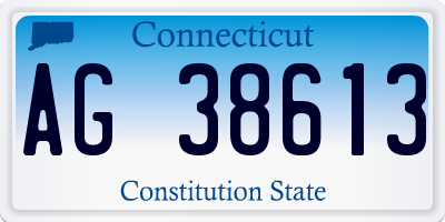 CT license plate AG38613