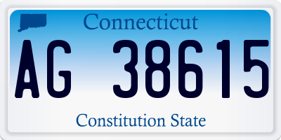 CT license plate AG38615