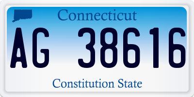 CT license plate AG38616