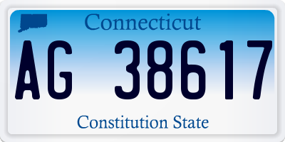 CT license plate AG38617