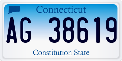 CT license plate AG38619