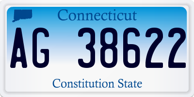 CT license plate AG38622