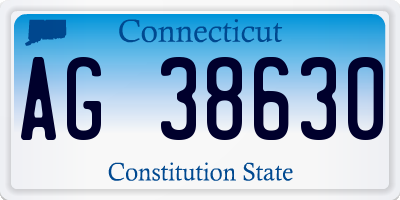 CT license plate AG38630