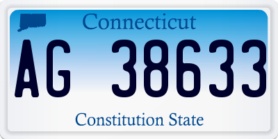 CT license plate AG38633