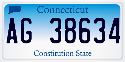 CT license plate AG38634