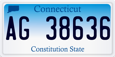 CT license plate AG38636