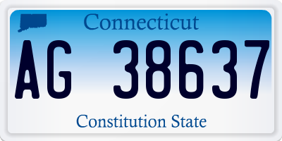 CT license plate AG38637