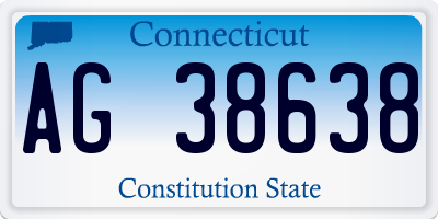 CT license plate AG38638