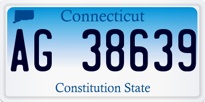 CT license plate AG38639