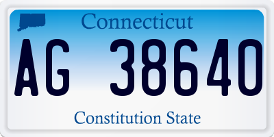 CT license plate AG38640