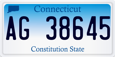 CT license plate AG38645