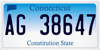 CT license plate AG38647