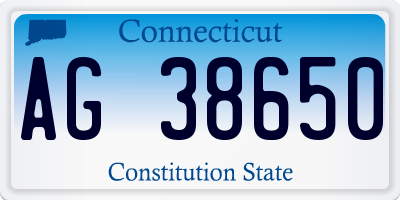 CT license plate AG38650