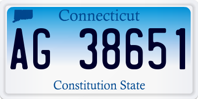 CT license plate AG38651