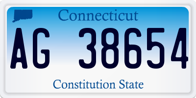 CT license plate AG38654