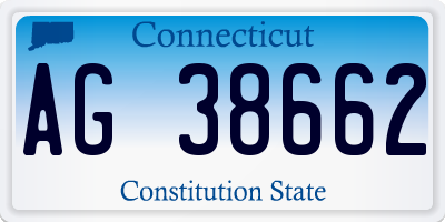 CT license plate AG38662