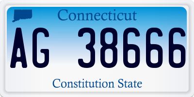 CT license plate AG38666