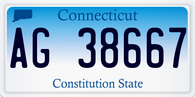 CT license plate AG38667