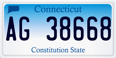 CT license plate AG38668