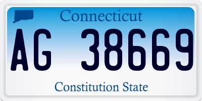 CT license plate AG38669