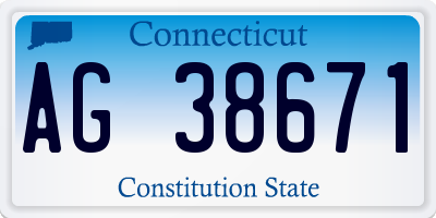 CT license plate AG38671