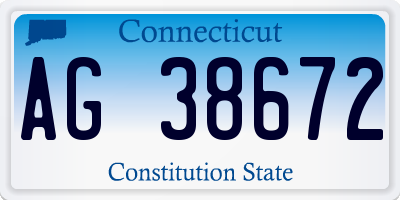 CT license plate AG38672