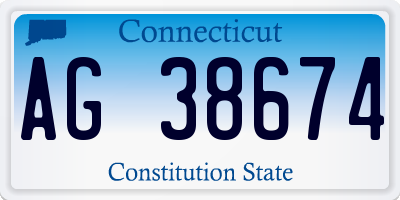 CT license plate AG38674