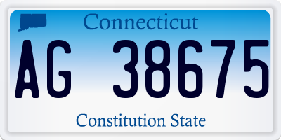 CT license plate AG38675