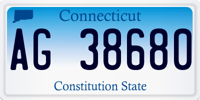 CT license plate AG38680