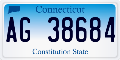 CT license plate AG38684