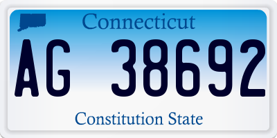 CT license plate AG38692