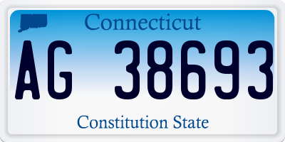 CT license plate AG38693